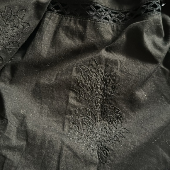 J. Crew Embroidered black 100% cotton halter midi dress Sz 6 - Picture 7 of 8